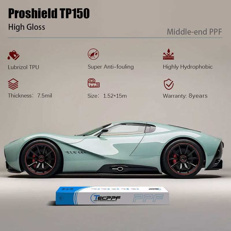 Hoge glans Nieuwe auto verfbescherming 7.5mil PPF Auto verfbescherming Polymerisch hydrofobische laag