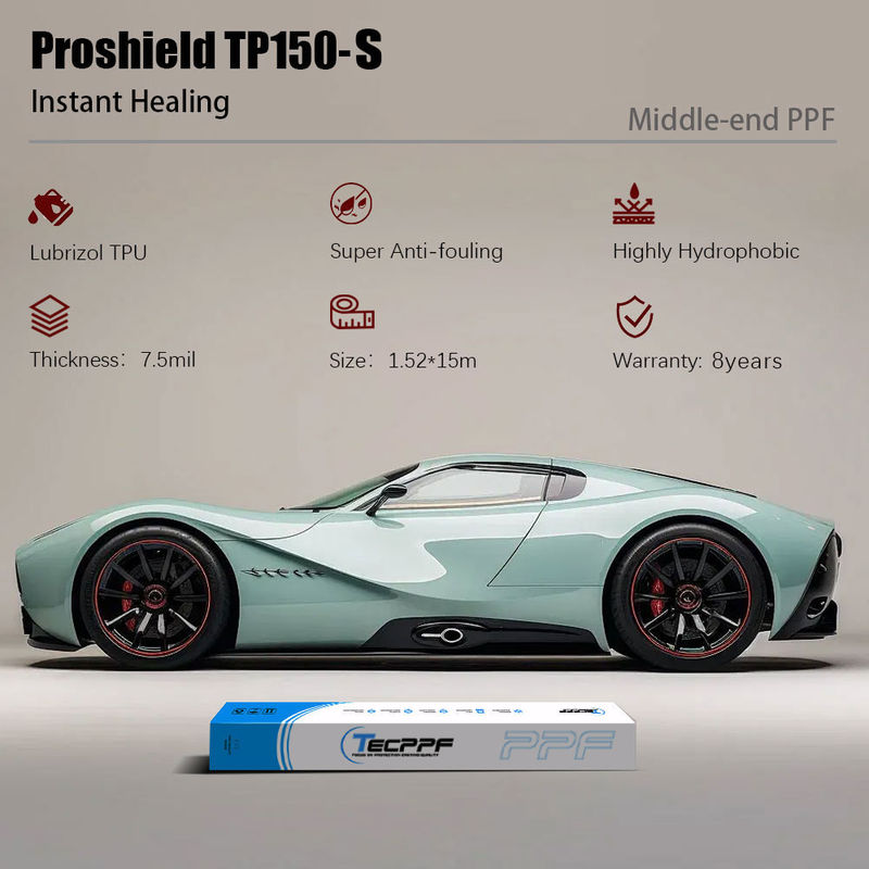 TP150-S Glanzende verfbeschermingsfilm Instant Healing 7.5mil PPF Clear Bra For Car