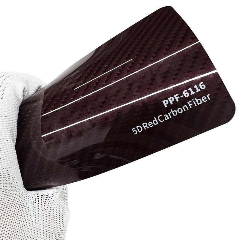 PPF-6116 Rood 8mil Kleur Carbon Fiber Ppf Film UV beschermend
