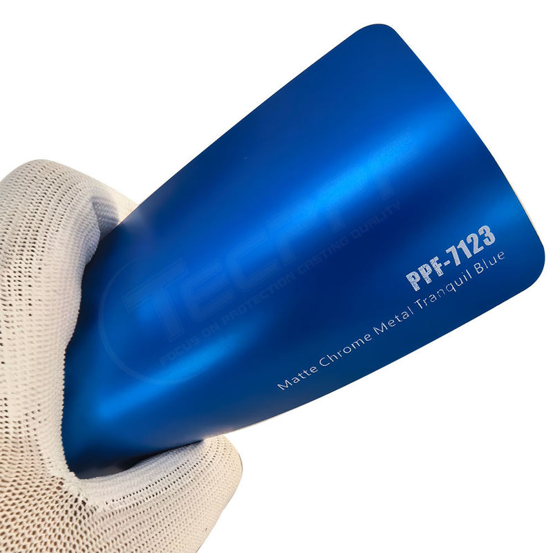PPF-7123 Matte Chrome Metal Tranquil Blauwe Verfbeschermingsfilm Voor Autokrassen