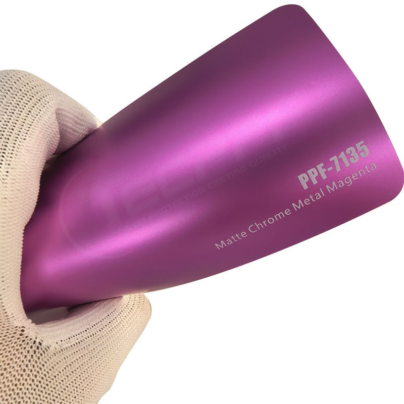 PPF-7135 Matte Chrome Metal Magenta Kleur Verf Beschermingsfilm Voor Autokrassen